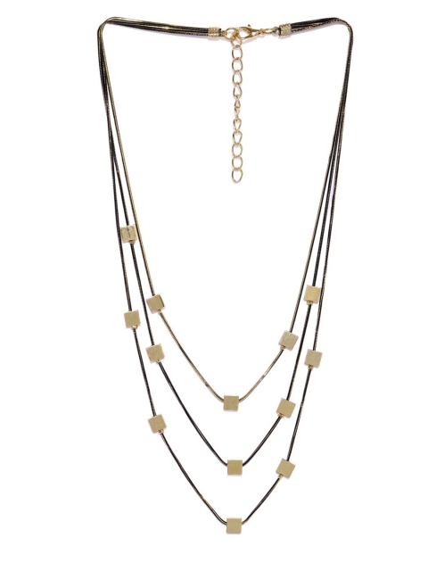 

Blisscovered Women Black & Gold-Toned Metal Layered Necklace