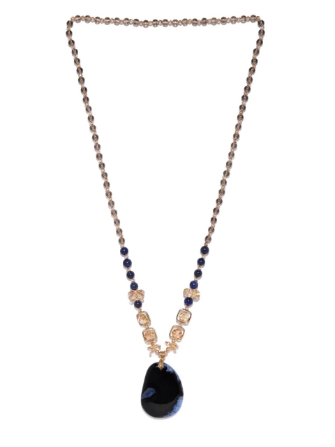 

Blisscovered Women Black & Navy Blue Beaded Necklace