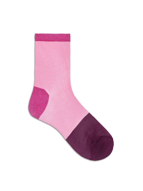 

Happy Socks Women Pink & Purple Colourblocked Ankle-Length Socks