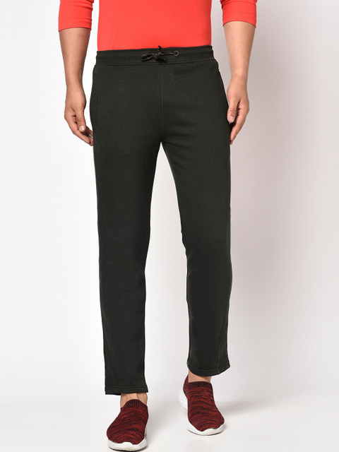 

Octave Men Green Solid Cotton Track Pants