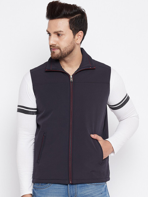 

Spirit Men Navy Blue Windcheater Tailored Jacket