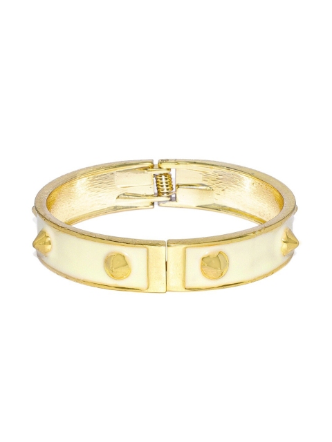 

Blisscovered Women Gold-Toned & White Cuff Bracelet