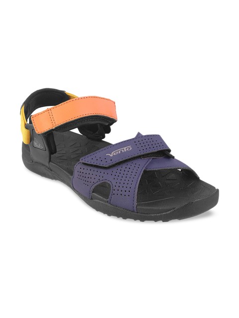 

Vento Unisex Navy Blue & Orange Sports Sandals