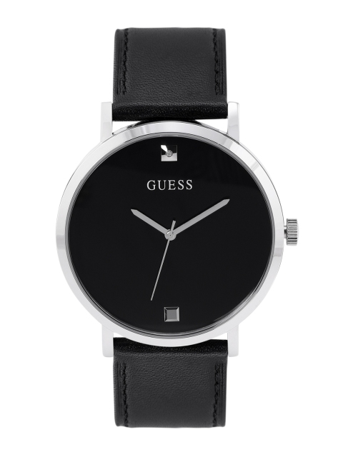 

GUESS Men Black Dial & Black Leather Straps Analogue Watch GW0009G1