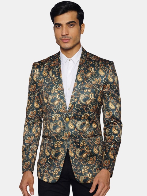 

Wintage Men Green Printed Blazer