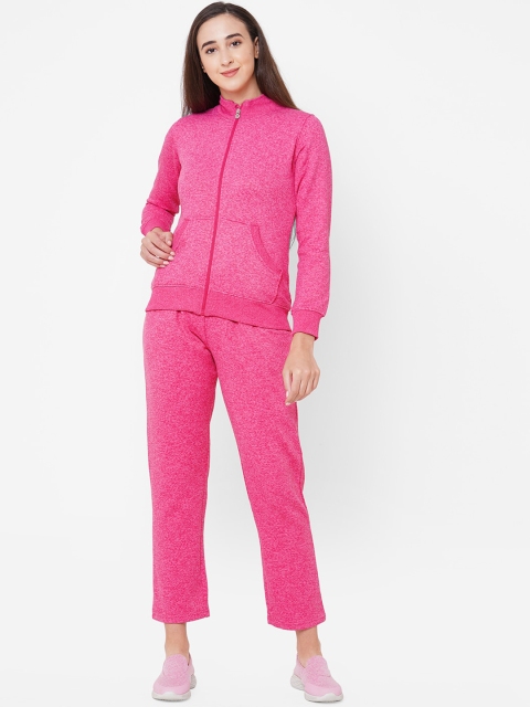 

Sweet Dreams Women Pink Self-Design Winter Tracksuit