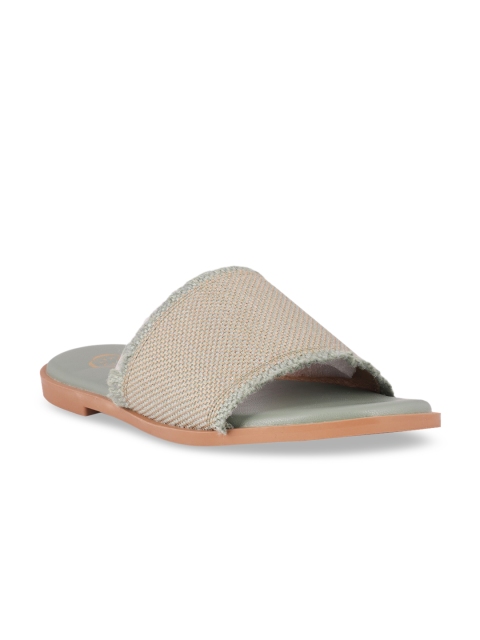 

CERIZ Women Beige Printed Open Toe Flats