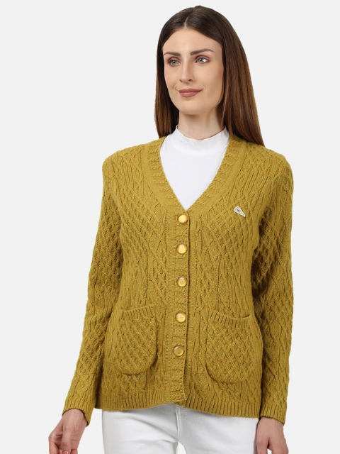 

Monte Carlo Women Yellow Cable Knit Cardigan