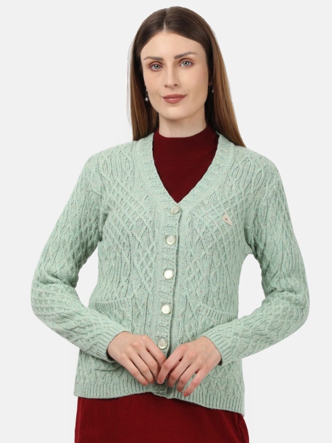 

Monte Carlo Women Green Cable Knit Cardigan
