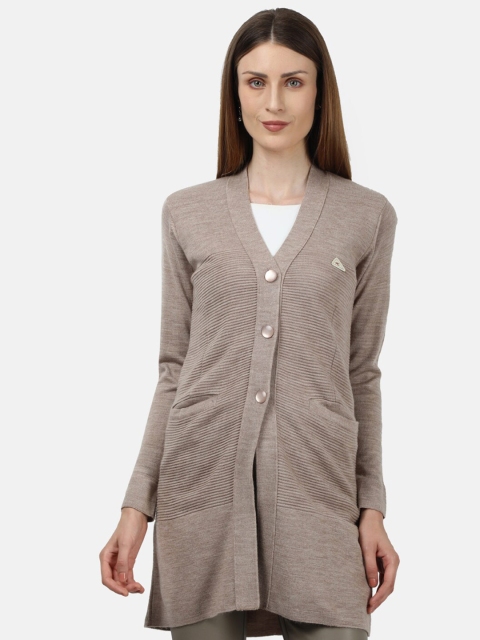 

Monte Carlo Women Brown Striped Cardigan