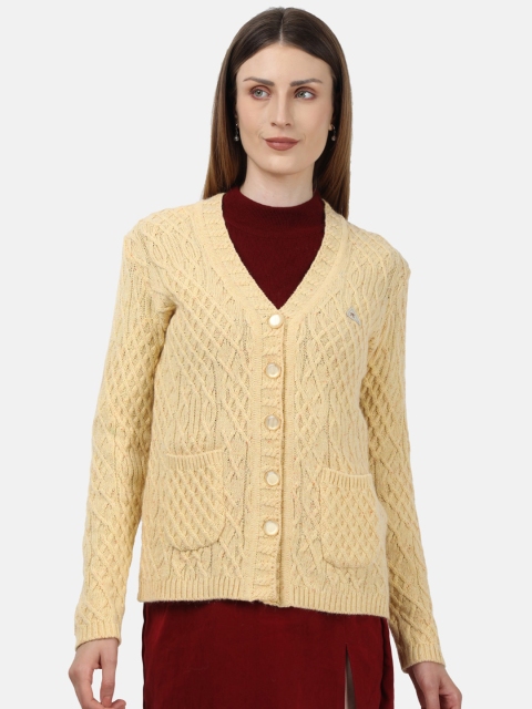 

Monte Carlo Women Yellow Cable Knit Cardigan