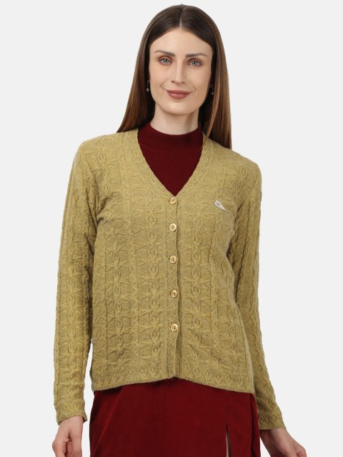 

Monte Carlo Women Yellow Cable Knit Cardigan