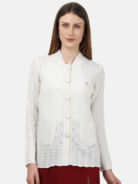 

Monte Carlo Women White Cable Knit Cardigan