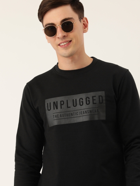 

Peter England Men Black Printed Sweatshirt