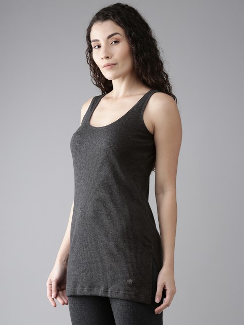 

VAN HEUSEN Women Charcoal Solid Antibacterial Thermal Tank Top ILCAATRMSR06677203