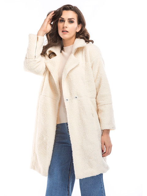 

URBANIC Women White Sherpa Coat