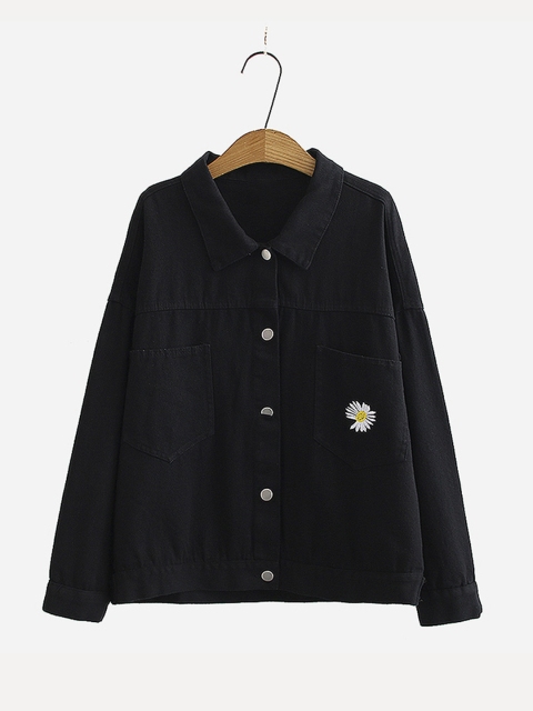 

URBANIC Women Black Tailored Jacket with Embroidered