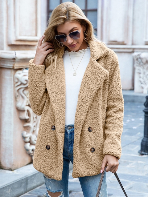 

URBANIC Women Beige Sherpa Coat