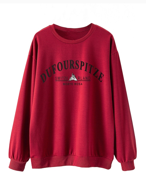 

URBANIC Women Maroon & Black Printed Sweatshirt