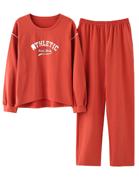 

URBANIC Women Rust Orange Printed Pyjamas Set