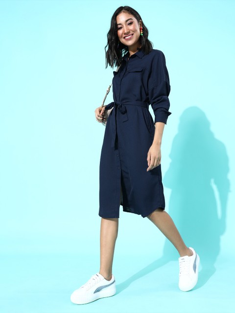 

Mast & Harbour Navy Blue Shirt Dress