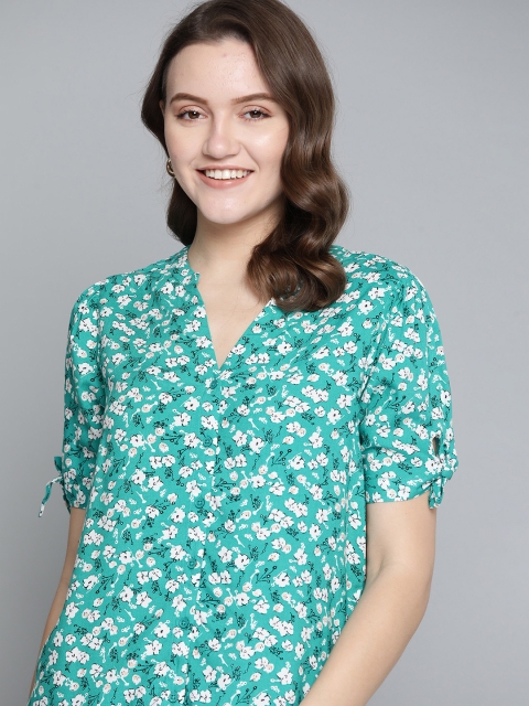 

Mast & Harbour Blue & White Floral Print Shirt Style