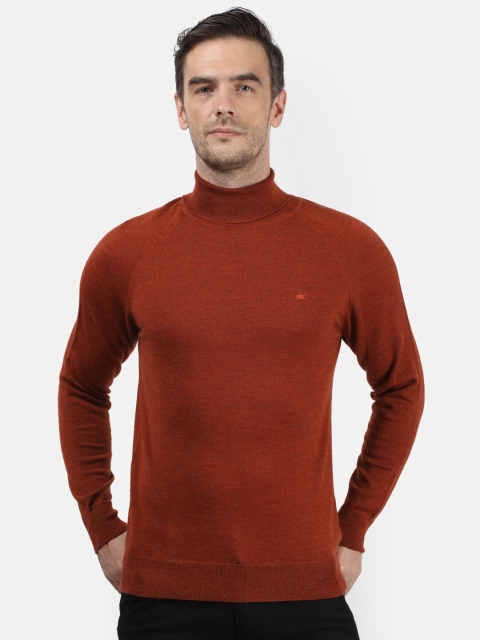 

Monte Carlo Men Orange Solid Pure Wool Pullover Sweater