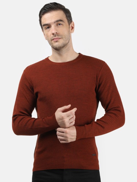 

Monte Carlo Men Brown Solid Pure Wool Pullover Sweater
