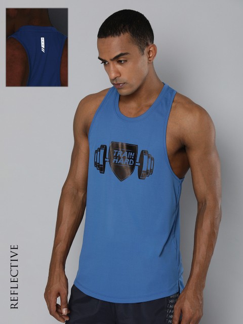 

HRX By Hrithik Roshan Training Men Atlantic Blue Rapid-Dry Typography Tshirts