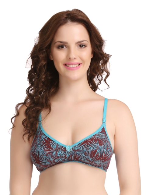 

Clovia Brown & Blue Printed Full-Coverage Bra BR0683P0340C