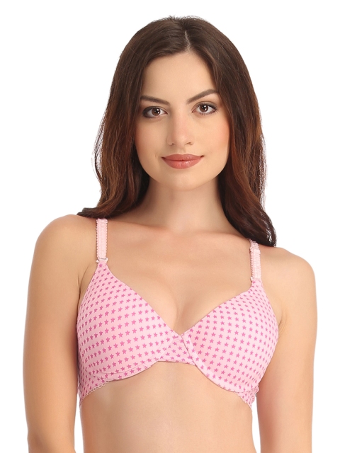 

Clovia Pink Printed Push-Up Bra BR0699P2240B