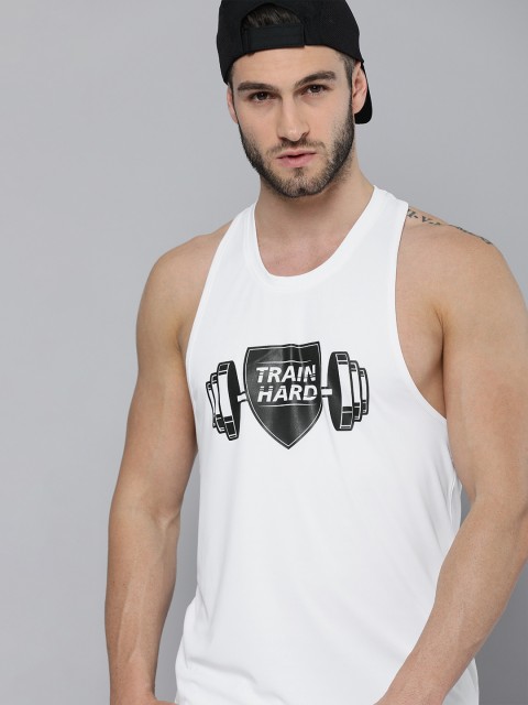 

HRX By Hrithik Roshan Men White & Black Printed Rapid-Dry Training Tshirts