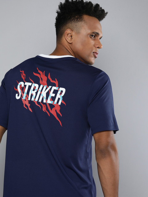 

HRX By Hrithik Roshan Men Navy Blue Rapid-Dry Printed Football Tshirts