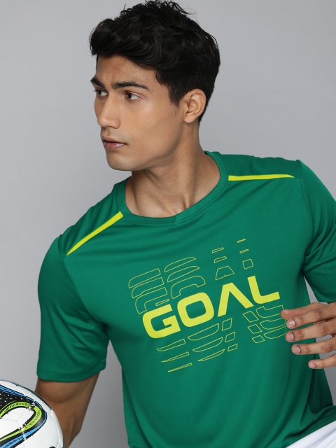

HRX By Hrithik Roshan Football Men Green Rapid-Dry Typography T-shirt