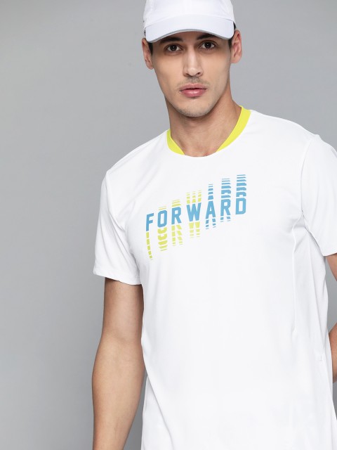 

HRX By Hrithik Roshan Racket Sports Men Optic White Rapid-Dry Typography T-shirt