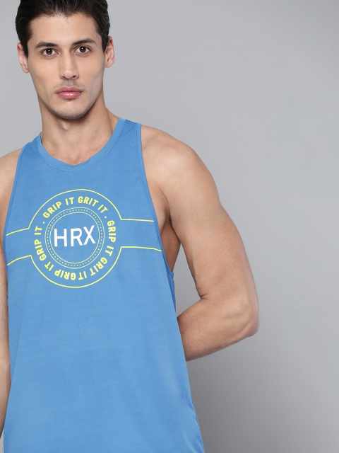 

HRX By Hrithik Roshan Training Men Atlantic Blue Rapid-Dry Typography Tshirts