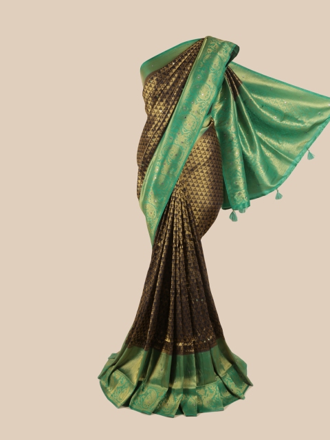

Pothys Blue & Green Zari Pure Silk Saree