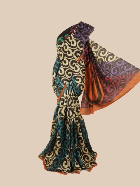 

Pothys Multicoloured Embroidered Pure Silk Saree, Multi