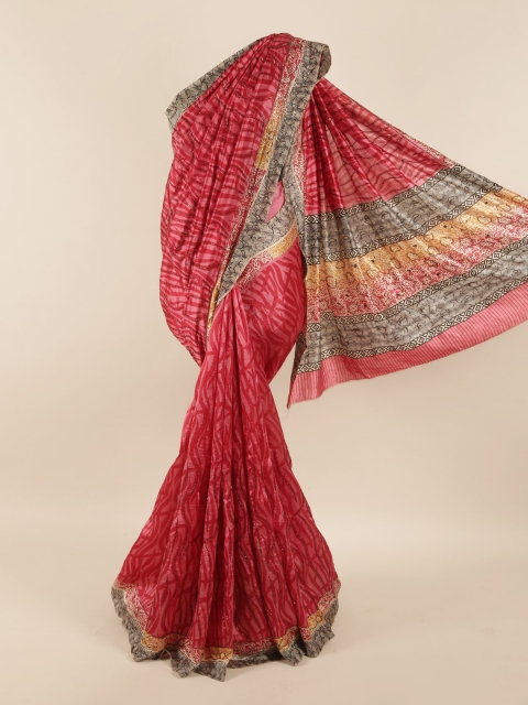 

Pothys Pink Embroidered Pure Silk Saree