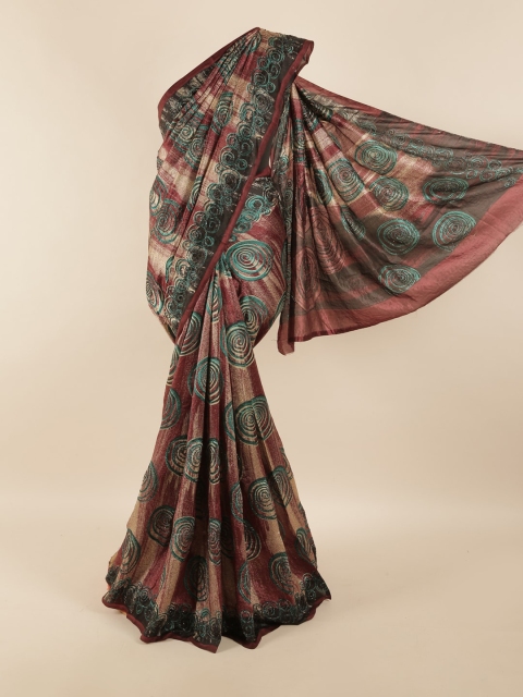 

Pothys Multicoloured Ethnic Motifs Embroidered Pure Silk Saree, Multi