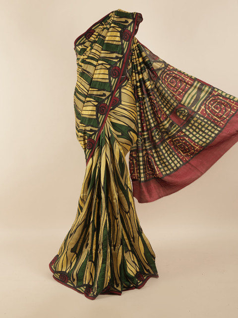 

Pothys Multicoloured Beads and Stones Pure Silk Saree, Multi
