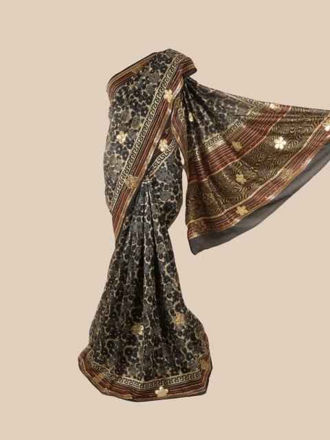

Pothys Multicoloured Floral Beads and Stones Pure Silk Saree, Multi