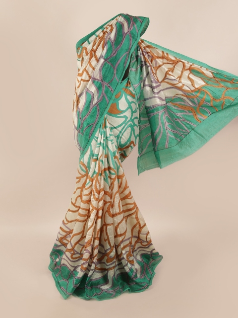 

Pothys Green & Beige Pure Silk Saree