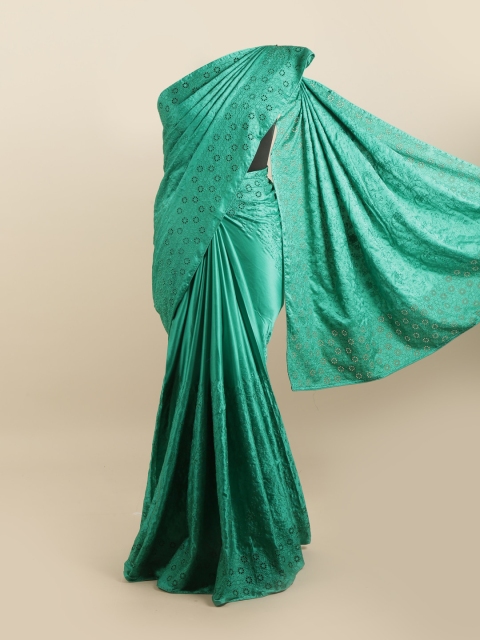 

Pothys Green Embellished Silk Blend Saree