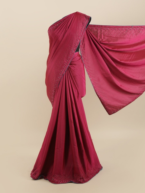 

Pothys Pink & Blue Silk Blend Saree