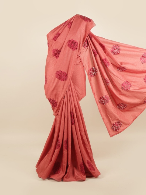 

Pothys Pink Embellished Silk Blend Saree