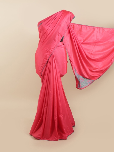 

Pothys Pink Embellished Silk Blend Saree