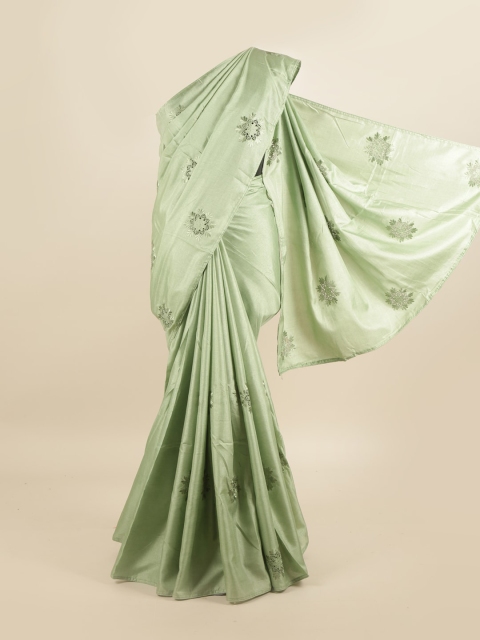

Pothys Green Embellished Silk Blend Saree