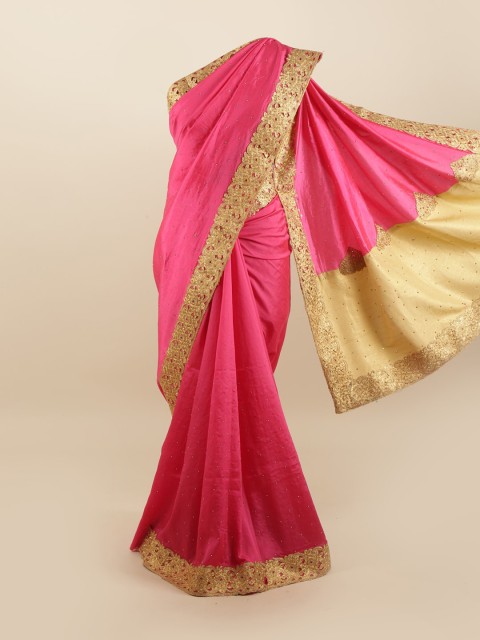 

Pothys Pink & Beige Ethnic Motifs Saree