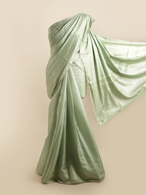 

Pothys Green Silk Blend Saree